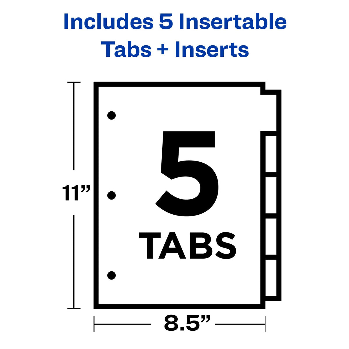Avery 5-Tab Plastic Insertable Binder Dividers, 24 Sets (11900)