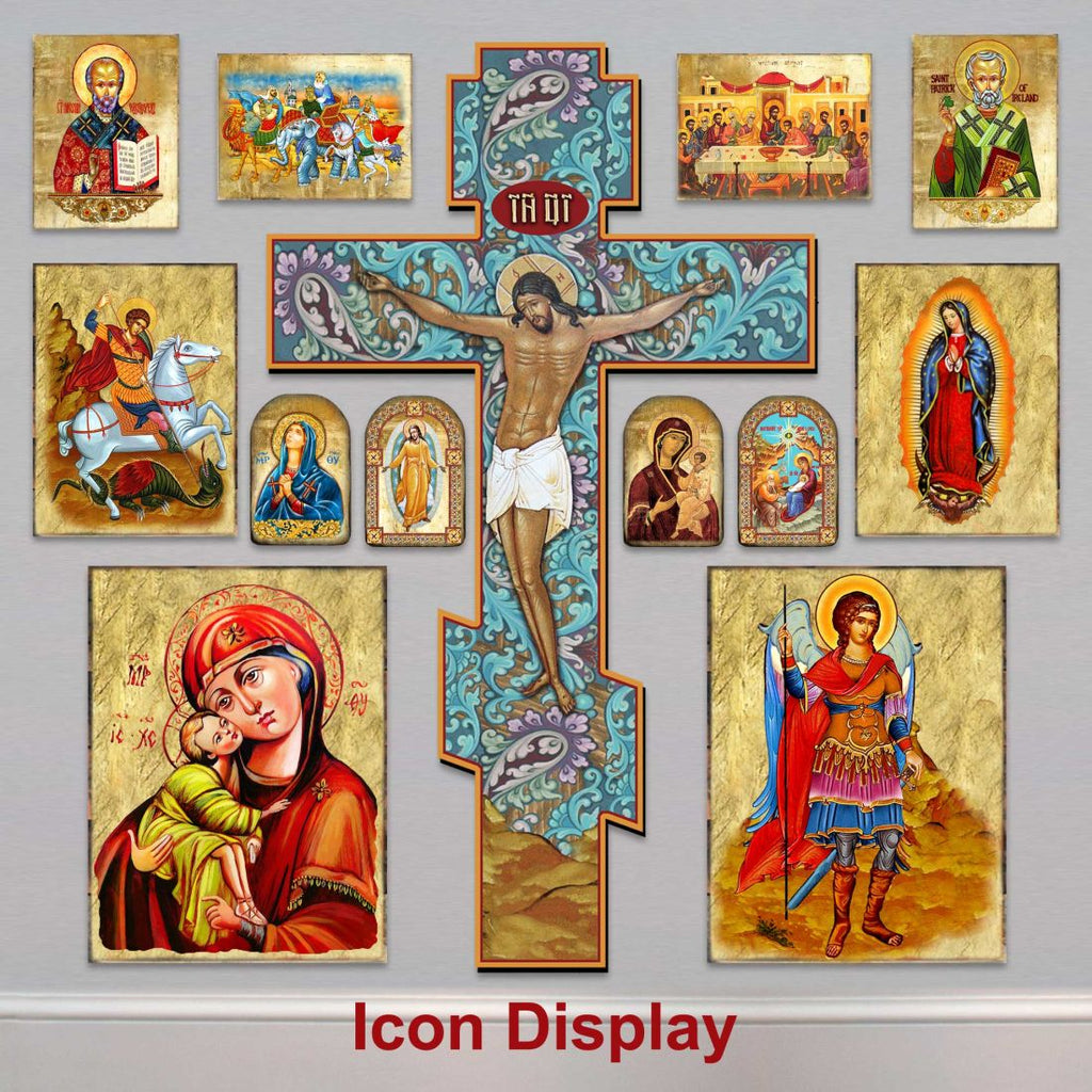 Golden Leaf Wooden Wall Cross