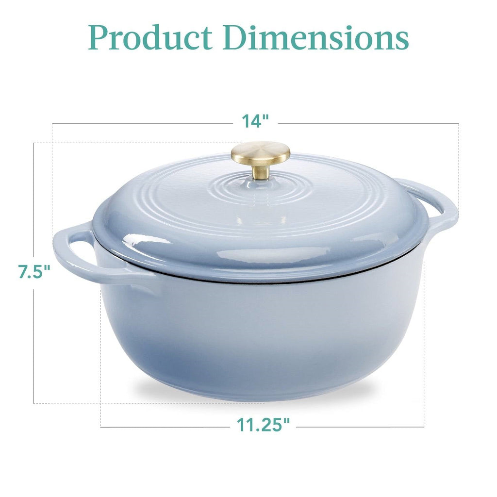 Enamel Cast Iron Dutch Oven, 6 Quart