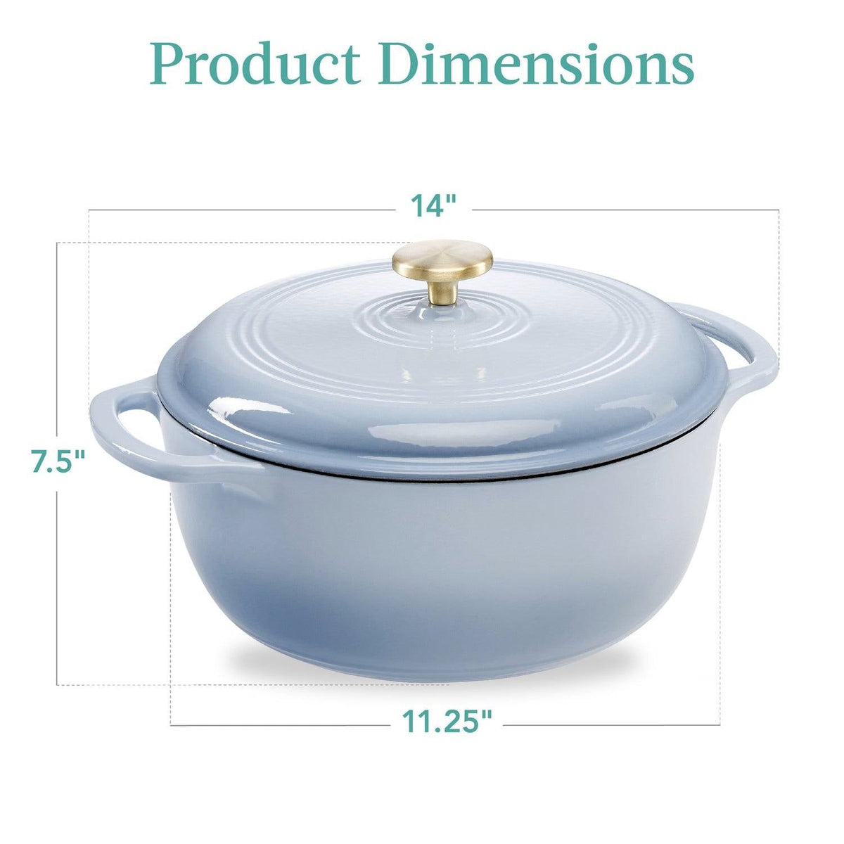 Enamel Cast Iron Dutch Oven, 6 Quart