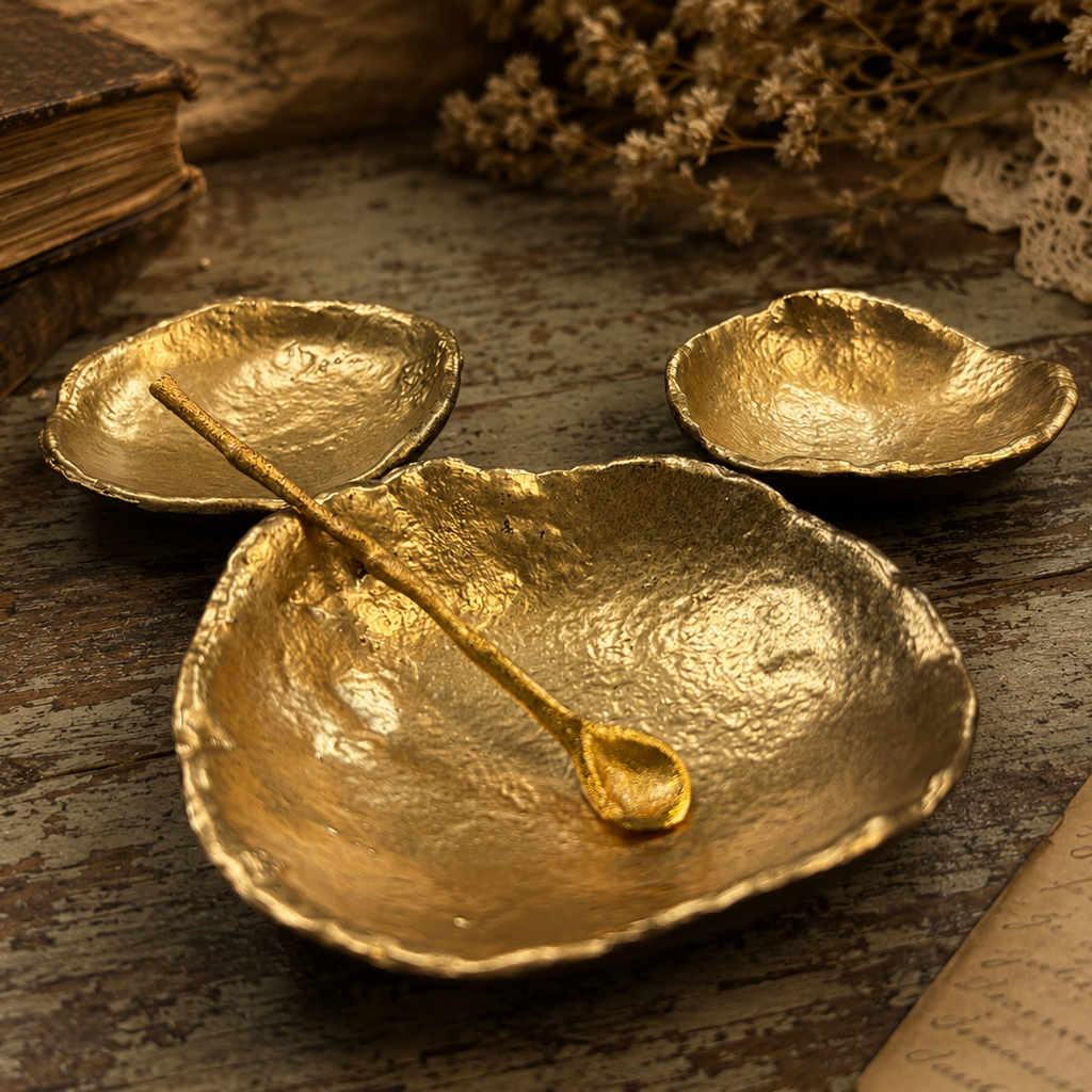 Gold Offering Dishes, Set of 3