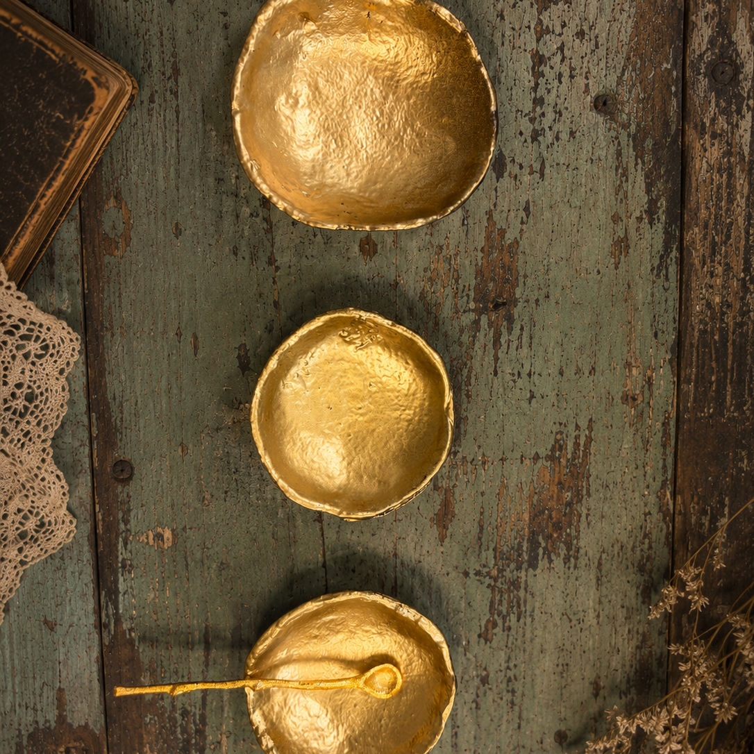 Gold Offering Dishes, Set of 3