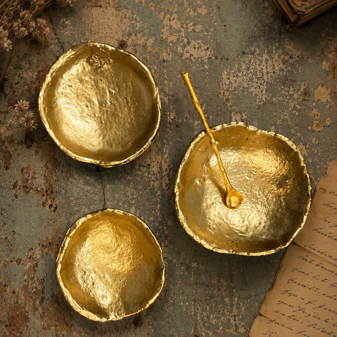Gold Offering Dishes, Set of 3