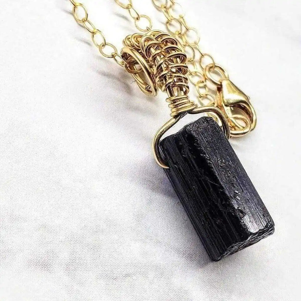 Raw Black Tourmaline Necklace