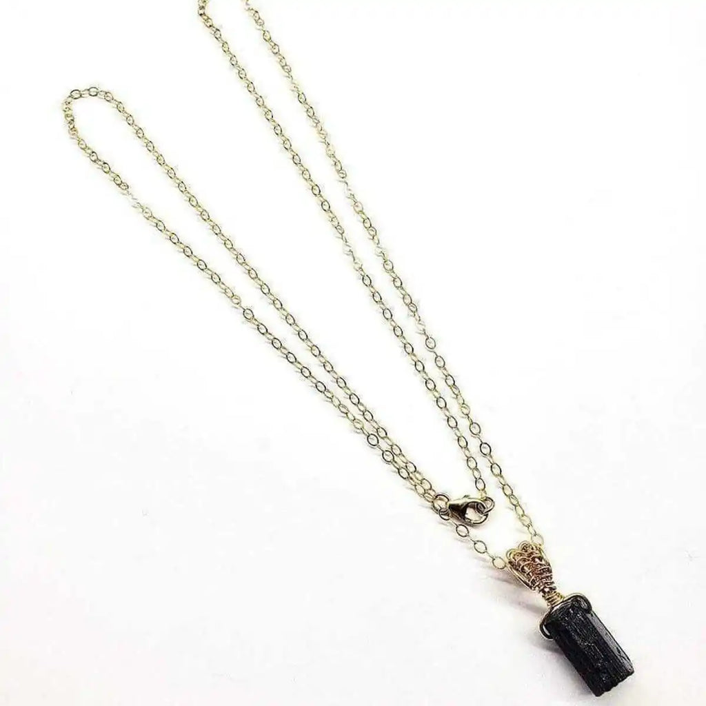 Raw Black Tourmaline Necklace