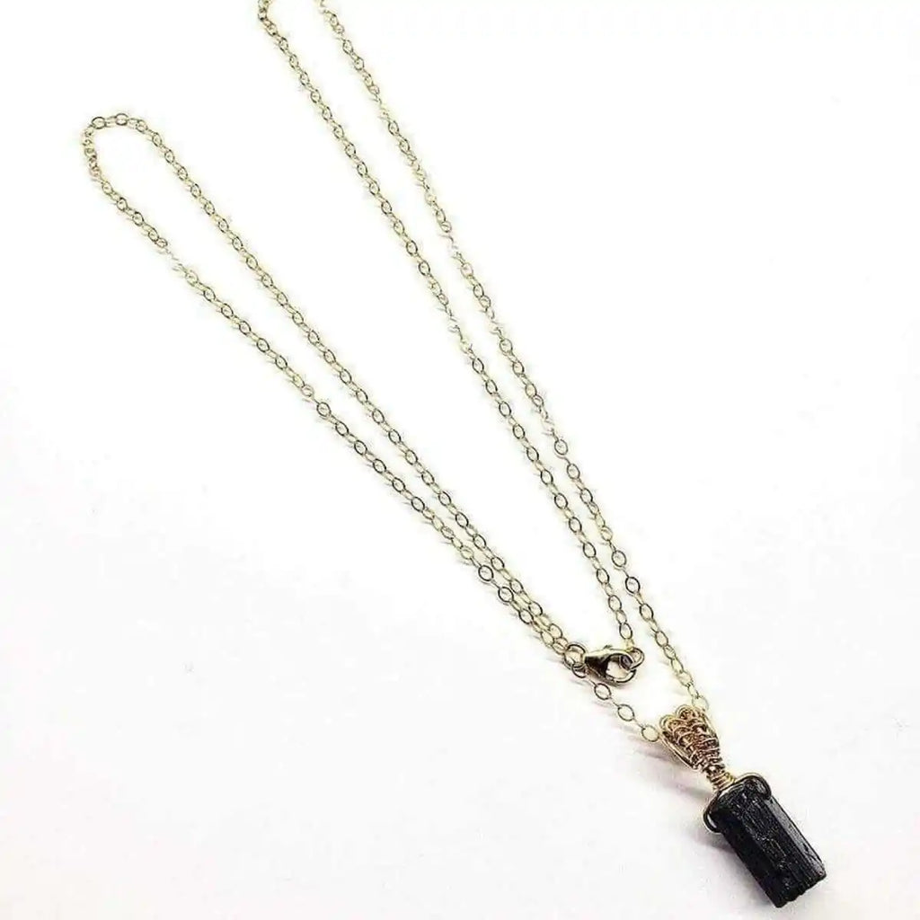 Raw Black Tourmaline Necklace