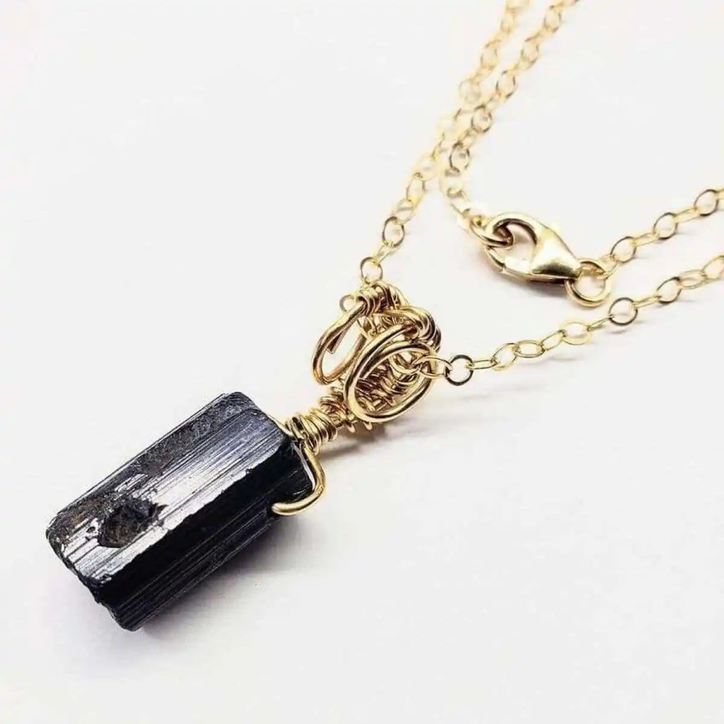 Raw Black Tourmaline Necklace