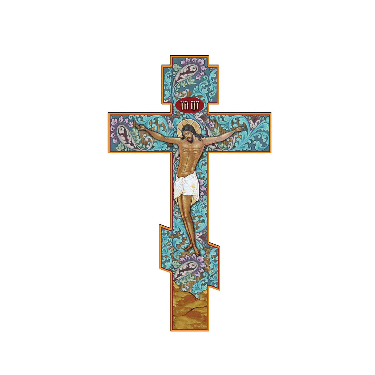 Golden Leaf Wooden Wall Cross